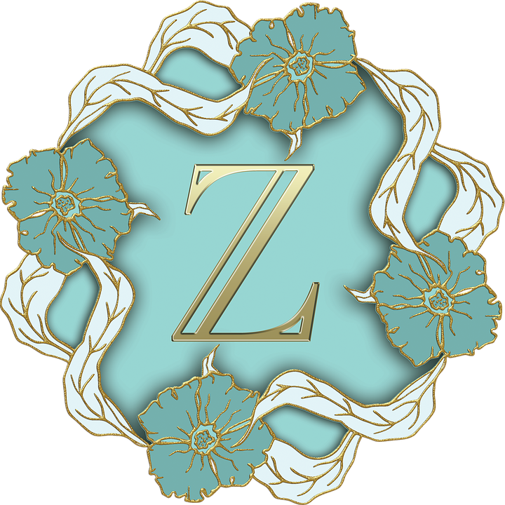Floral Letter Z Design PNG