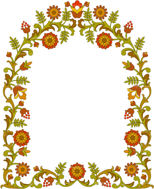 Floral Love Frame Design PNG
