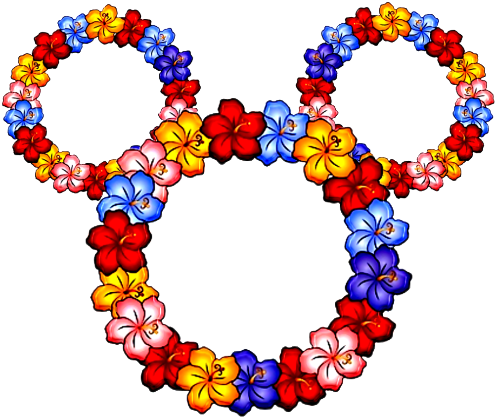 Floral Mickey Mouse Head Design.png PNG