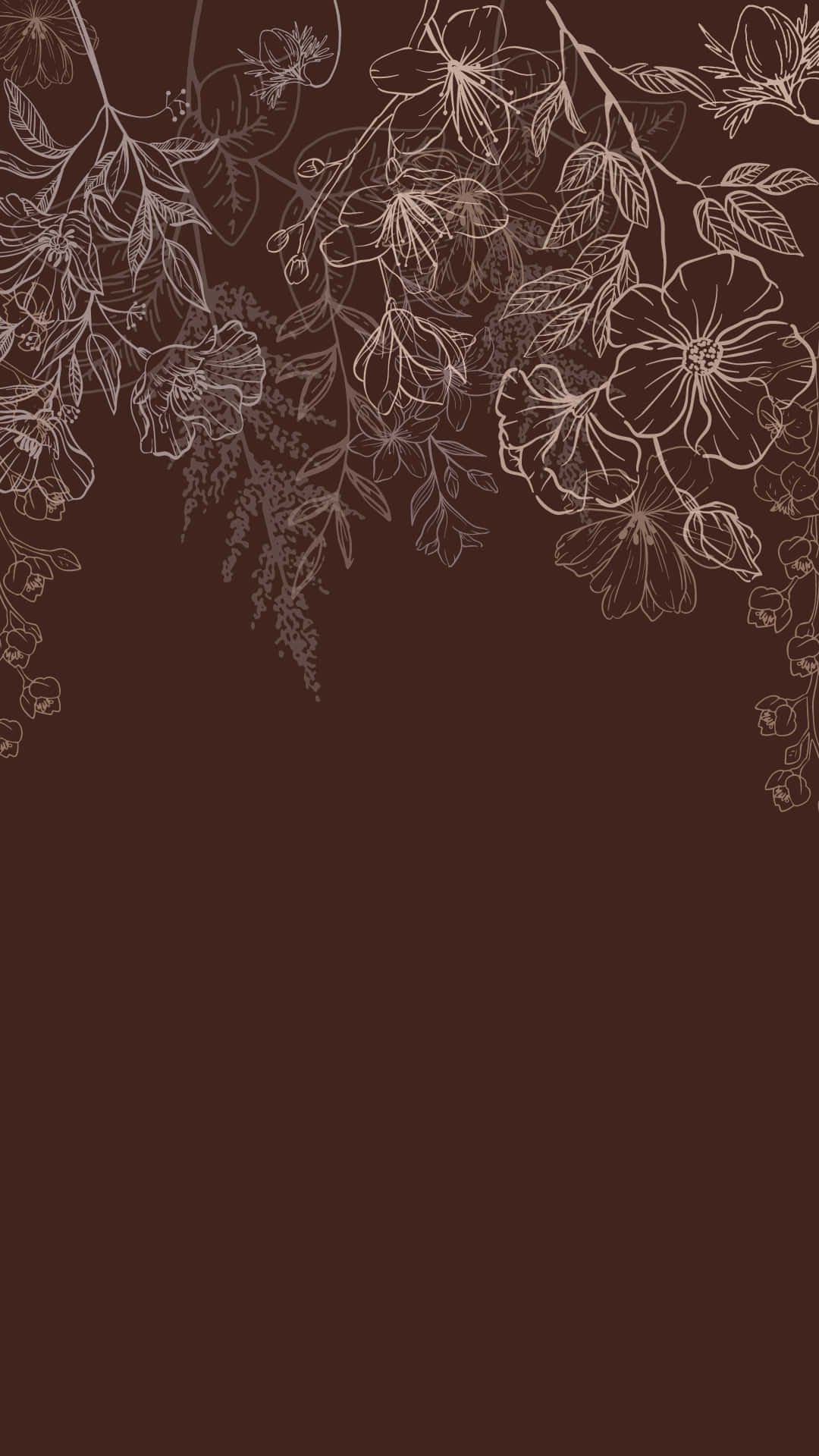 Embrace the Simplicity - Floral Minimalist Brown Aesthetic Wallpaper