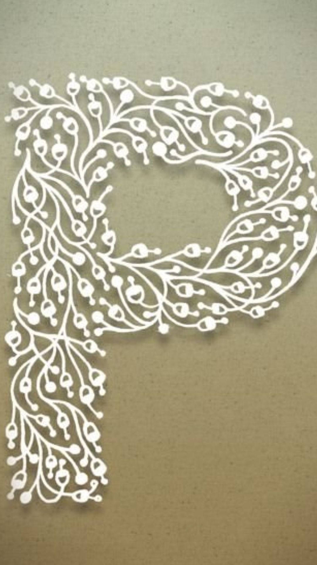 Floral Monogram Letter P Wallpaper