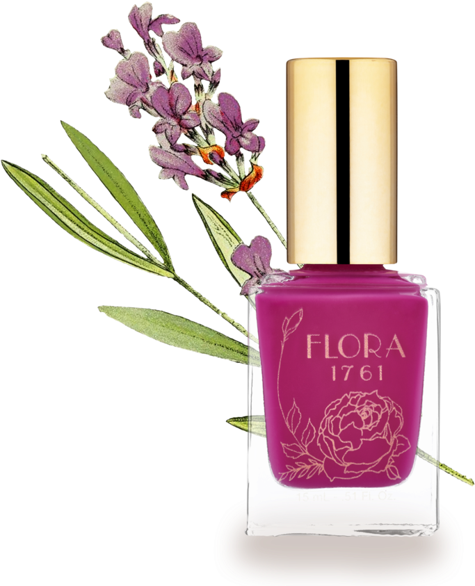 Floral Nail Polish Bottle PNG