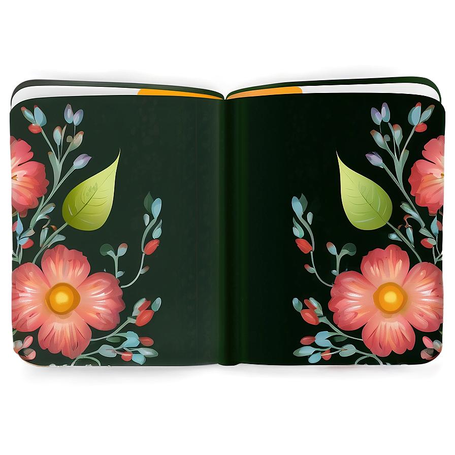 Floral Notebook Cover Png 10 PNG