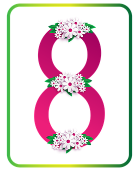 Floral_ Number_ Eight_ Graphic PNG