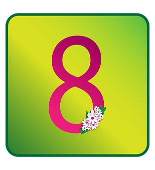 Floral Number Eight Icon PNG