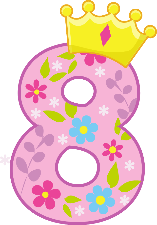 Floral Number8with Crown.png PNG