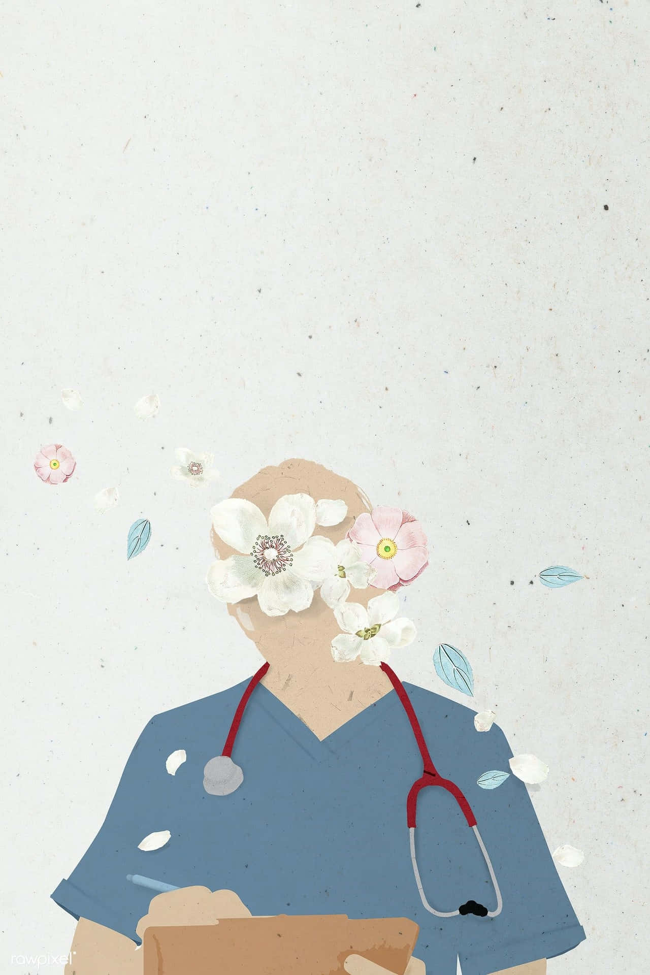Floral Nurse Illustration.jpg Wallpaper
