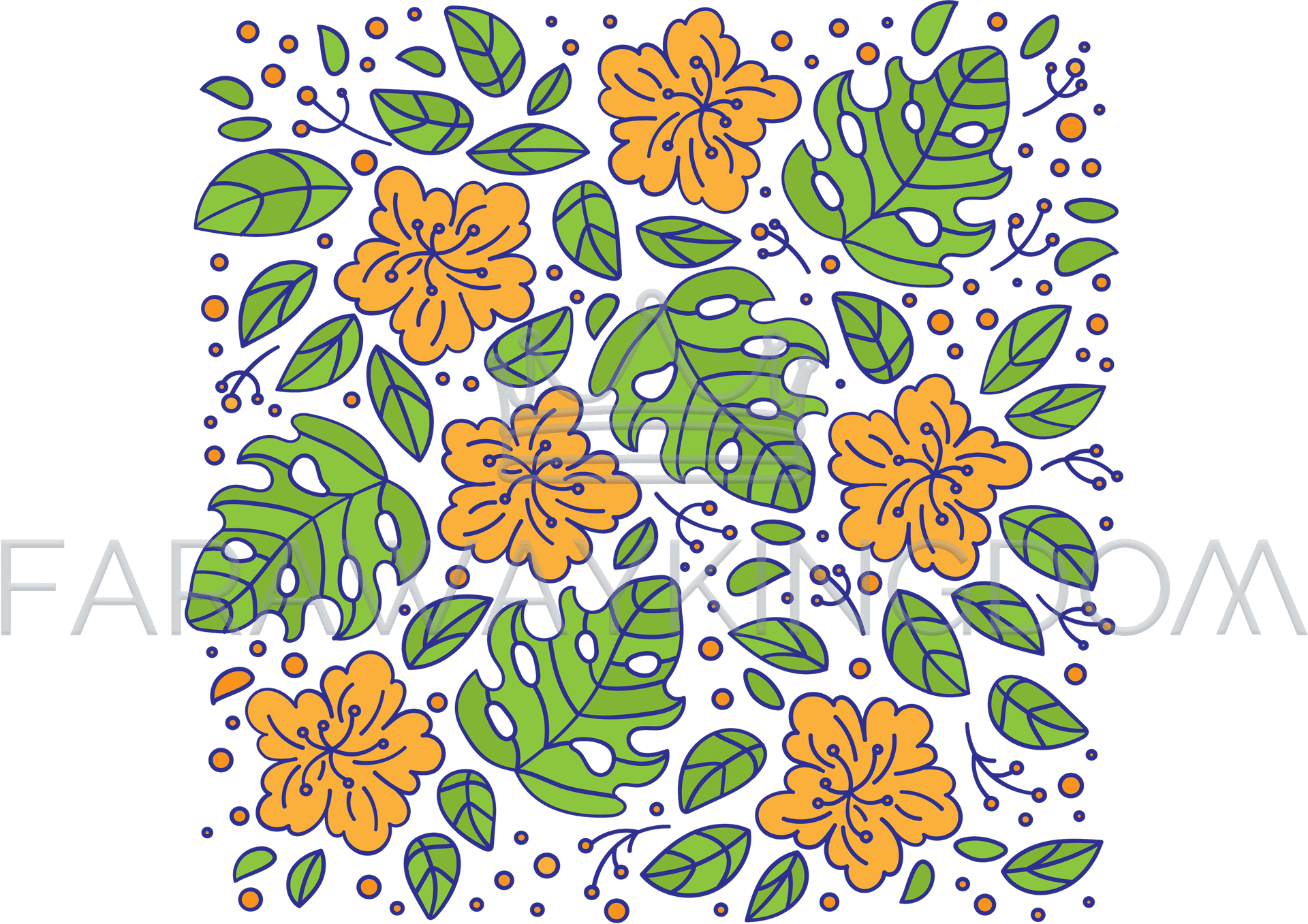 Floral Ornament Vector Pattern PNG