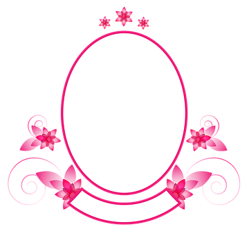 Floral Oval Frame Graphic PNG
