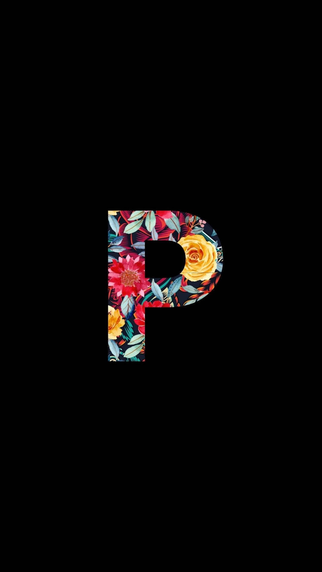 Floral P Letter