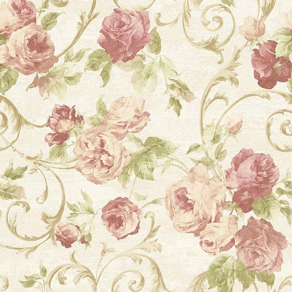 A vibrant floral pattern design with warm and inviting colors.