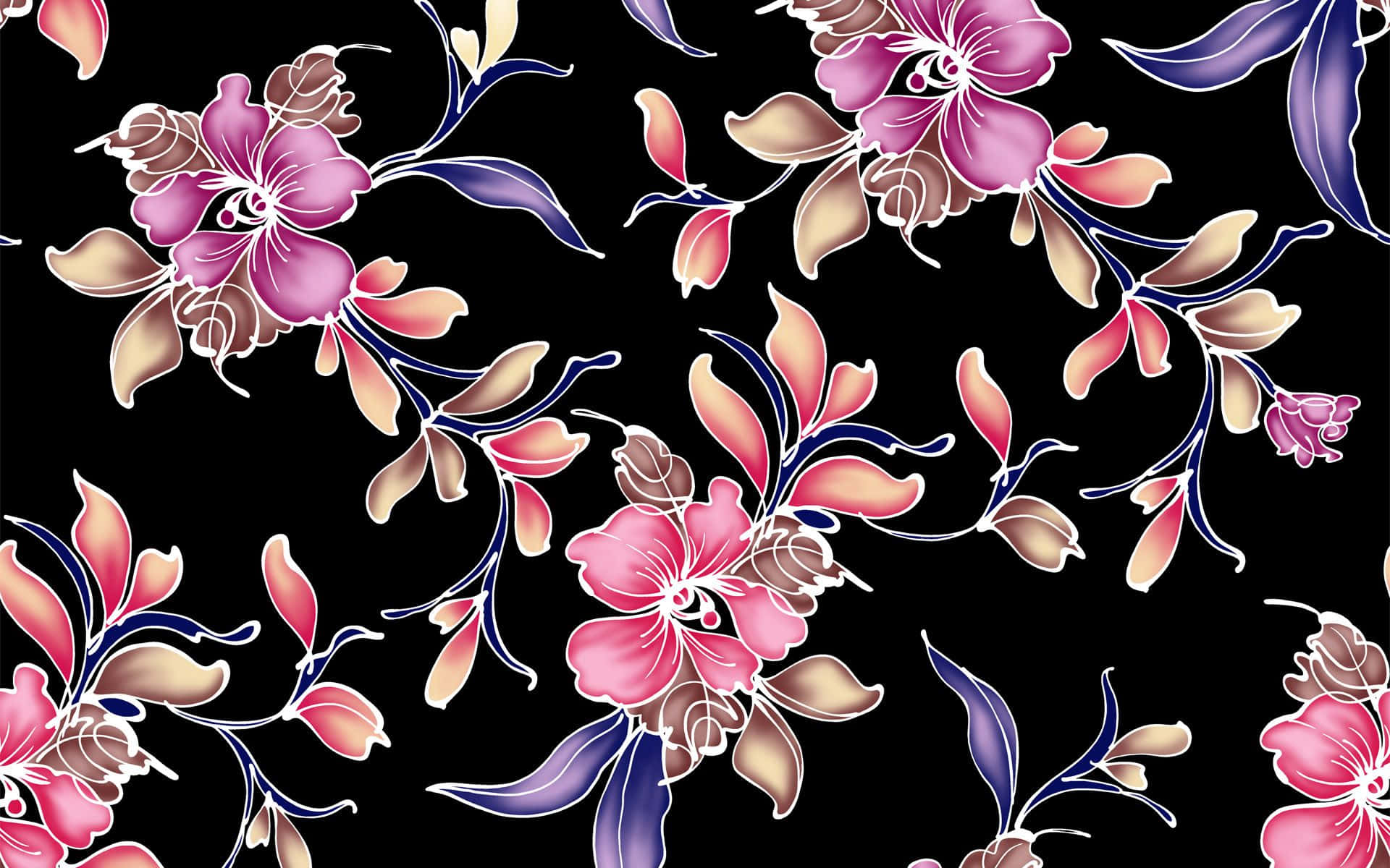 Bold colors make for a beautiful floral pattern wallcovering