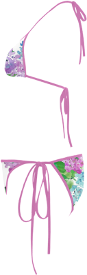 Floral Pattern Bikini Design PNG