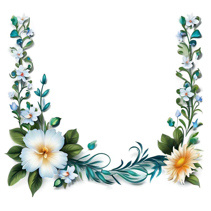 Floral Pattern Border Png Ocl PNG