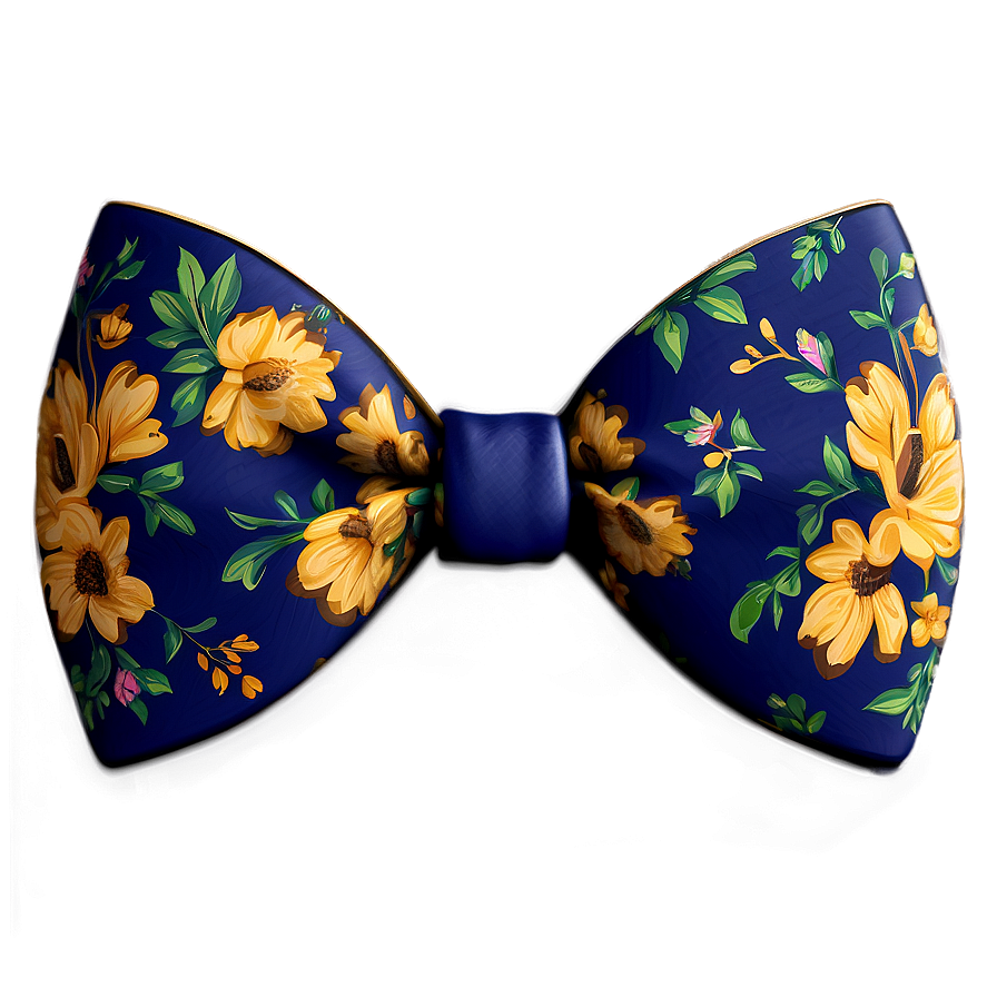 Floral Pattern Bow Tie Png Wwp PNG