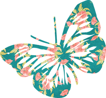 Floral Pattern Butterfly Art PNG