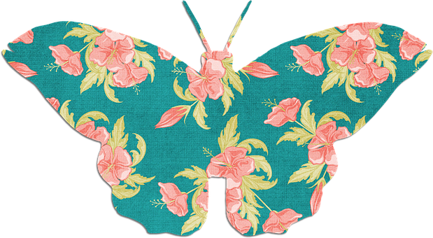 Floral Pattern Butterfly Illustration PNG