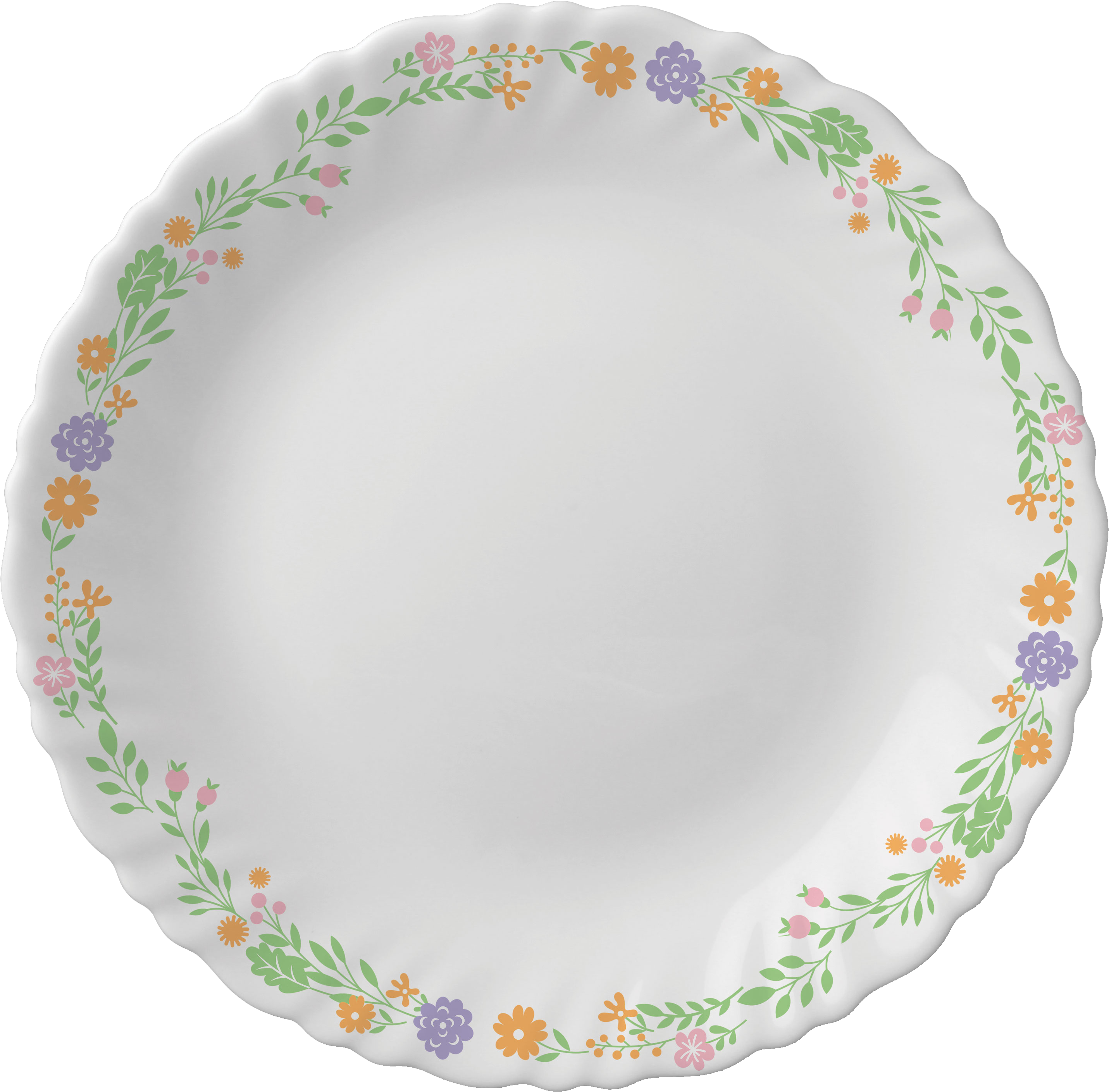 Floral Pattern Ceramic Plate PNG