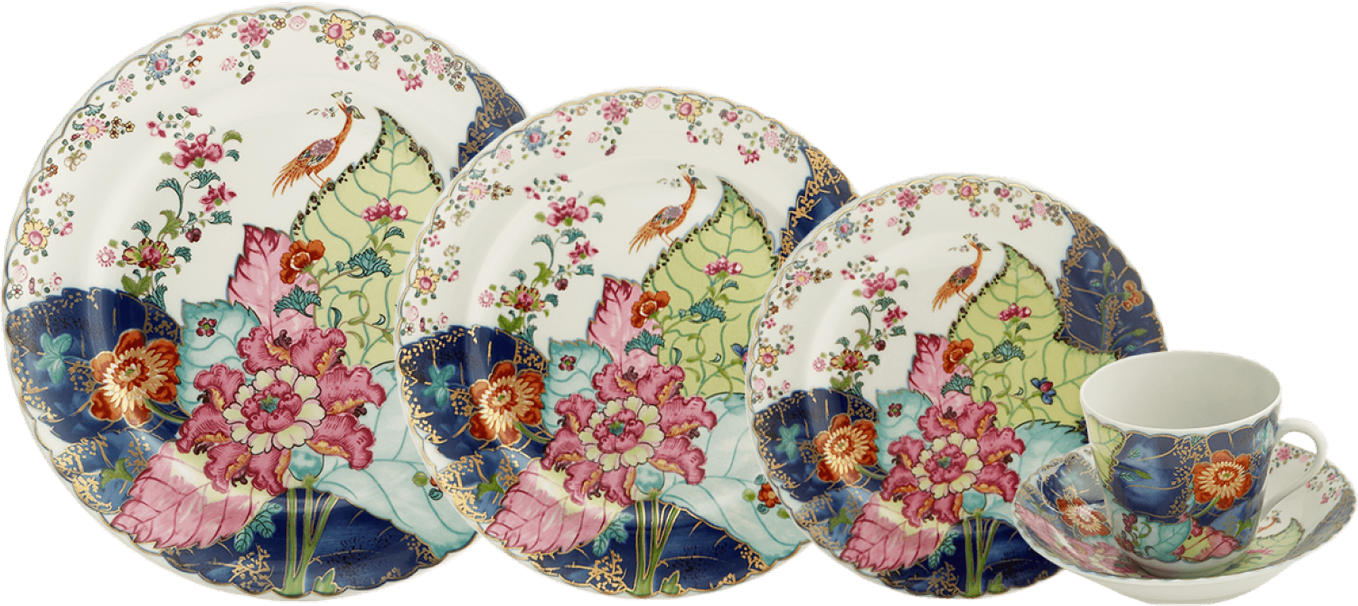 Floral Pattern Dinnerware Set PNG