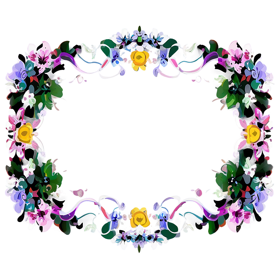 Floral Pattern Frame Png Kbf65 PNG