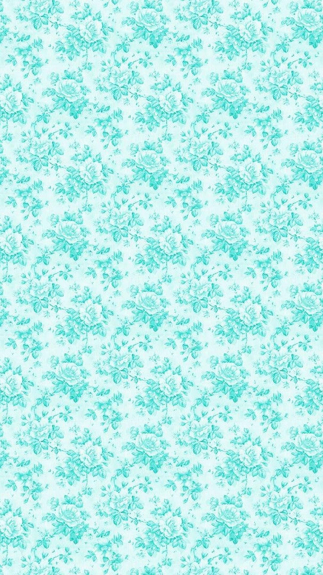 Floral Pattern Mint Green Wallpaper