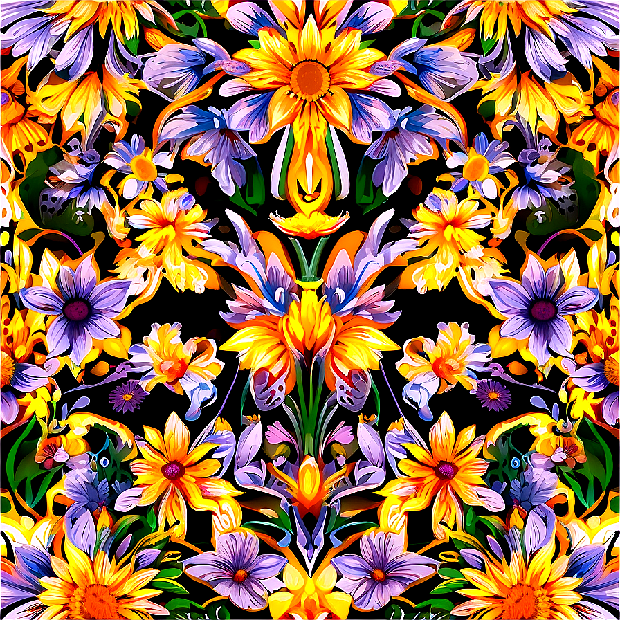 Floral Pattern Outline Png 06202024 PNG