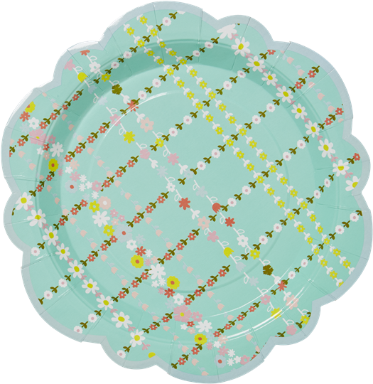 Floral Pattern Paper Plate PNG