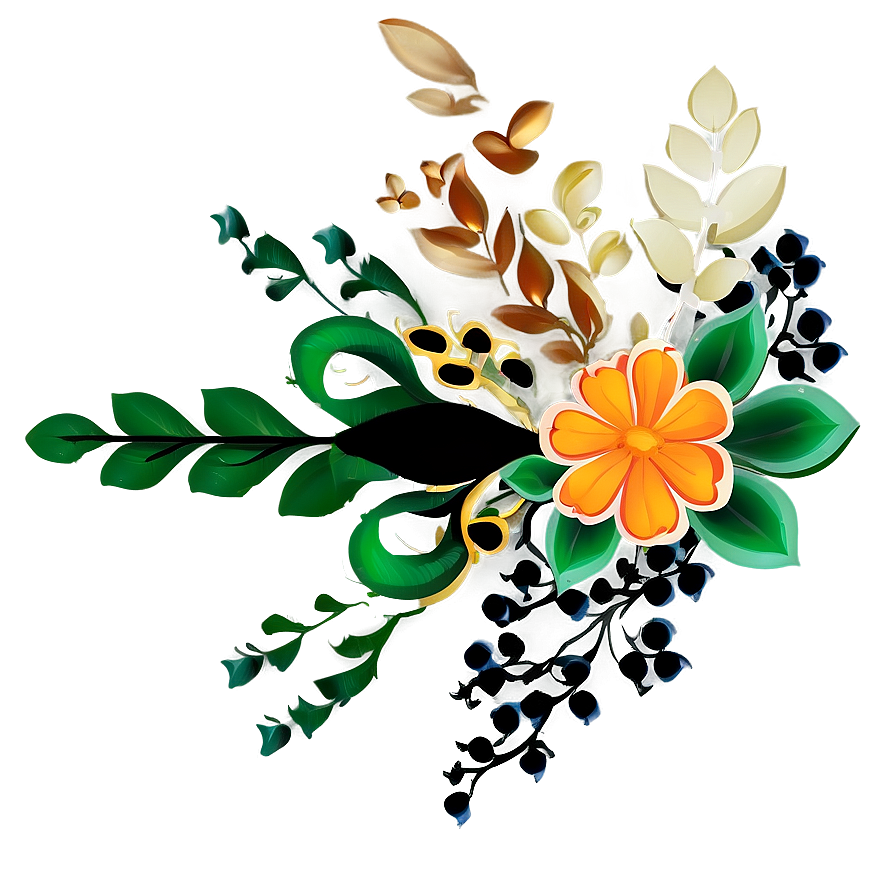 Floral Pattern Silhouette Png 06202024 PNG