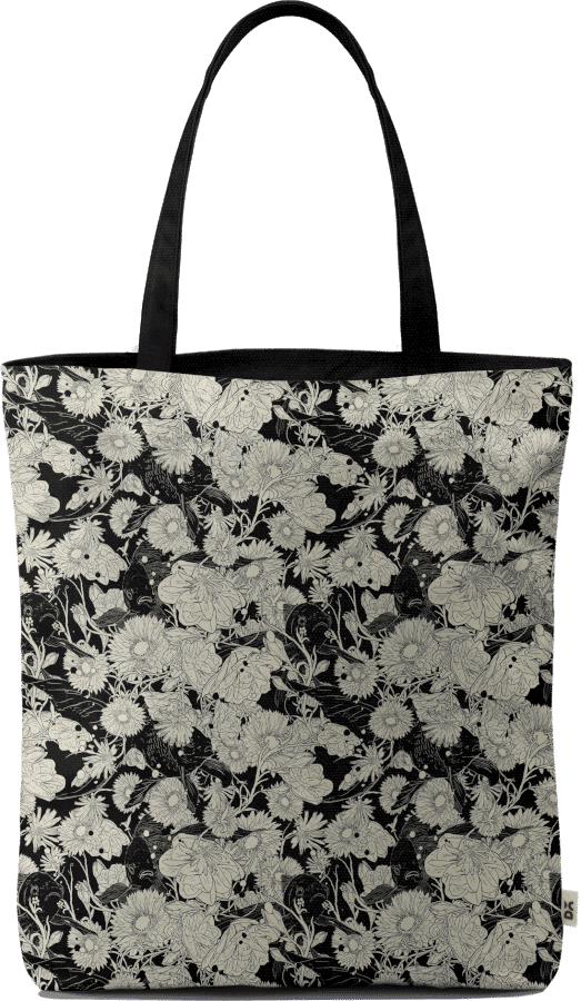 Floral Pattern Tote Bag PNG