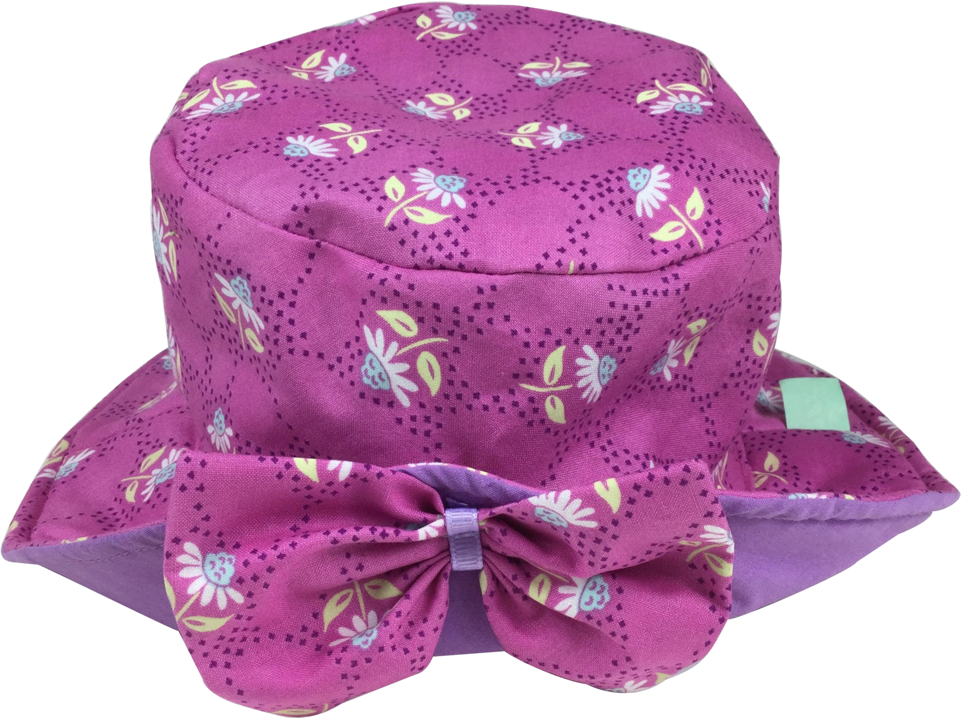 Floral Patterned Pink Sun Hat PNG