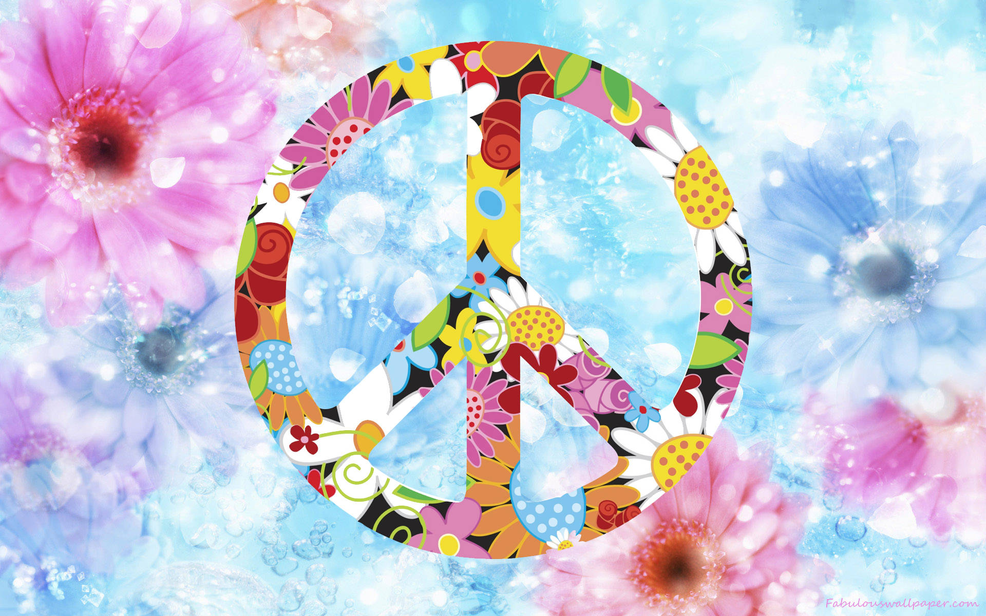 Floral Peace Symbol Background