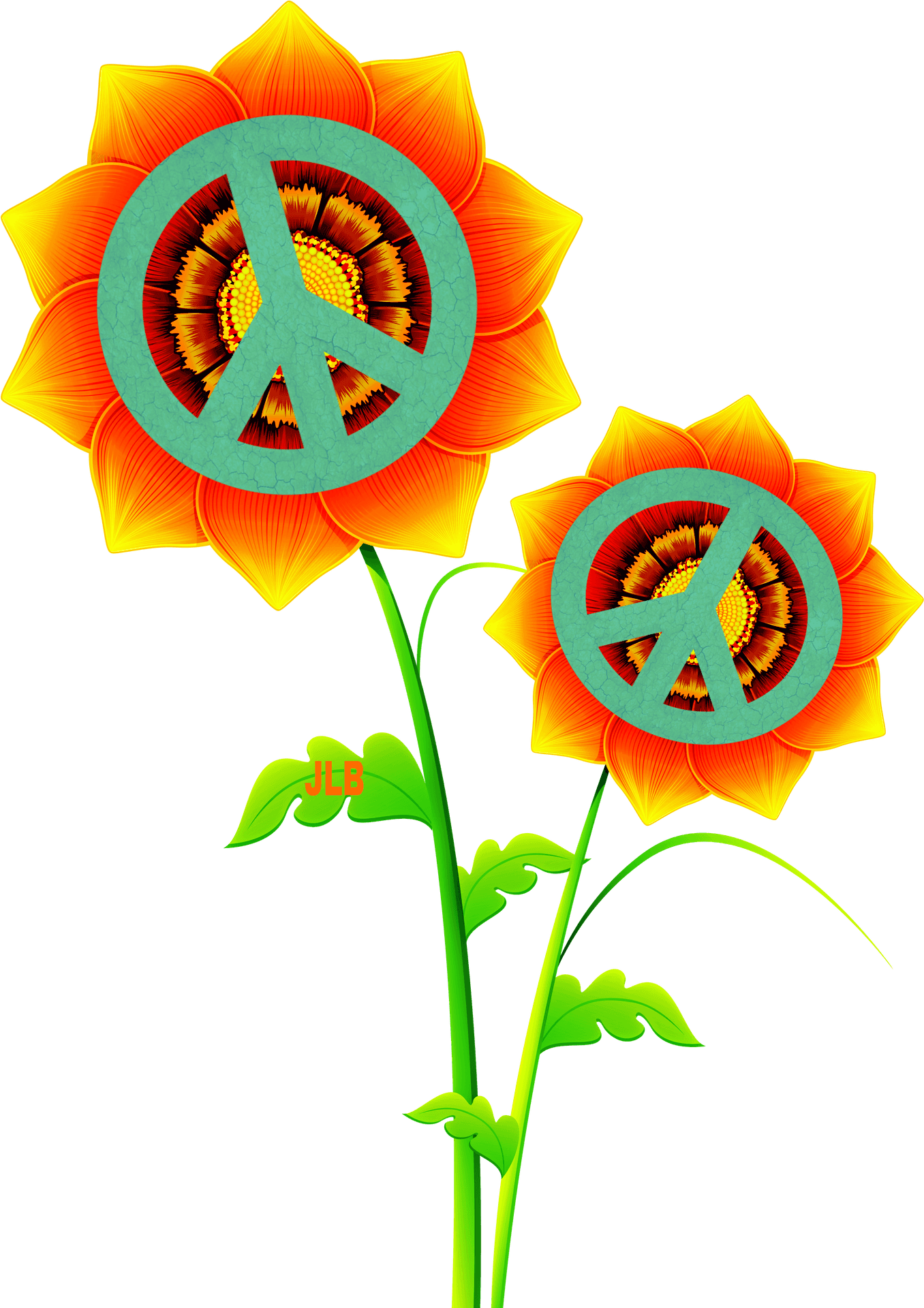 Floral Peace Symbol Artwork PNG