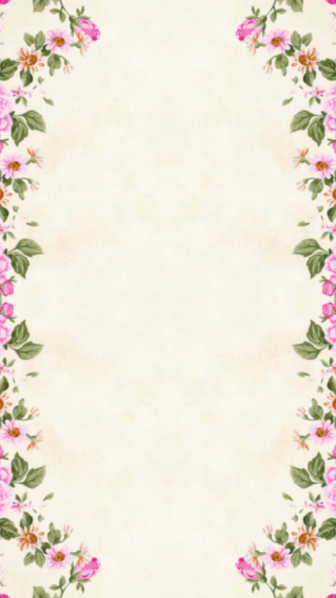 A Pink Floral Frame With A White Background