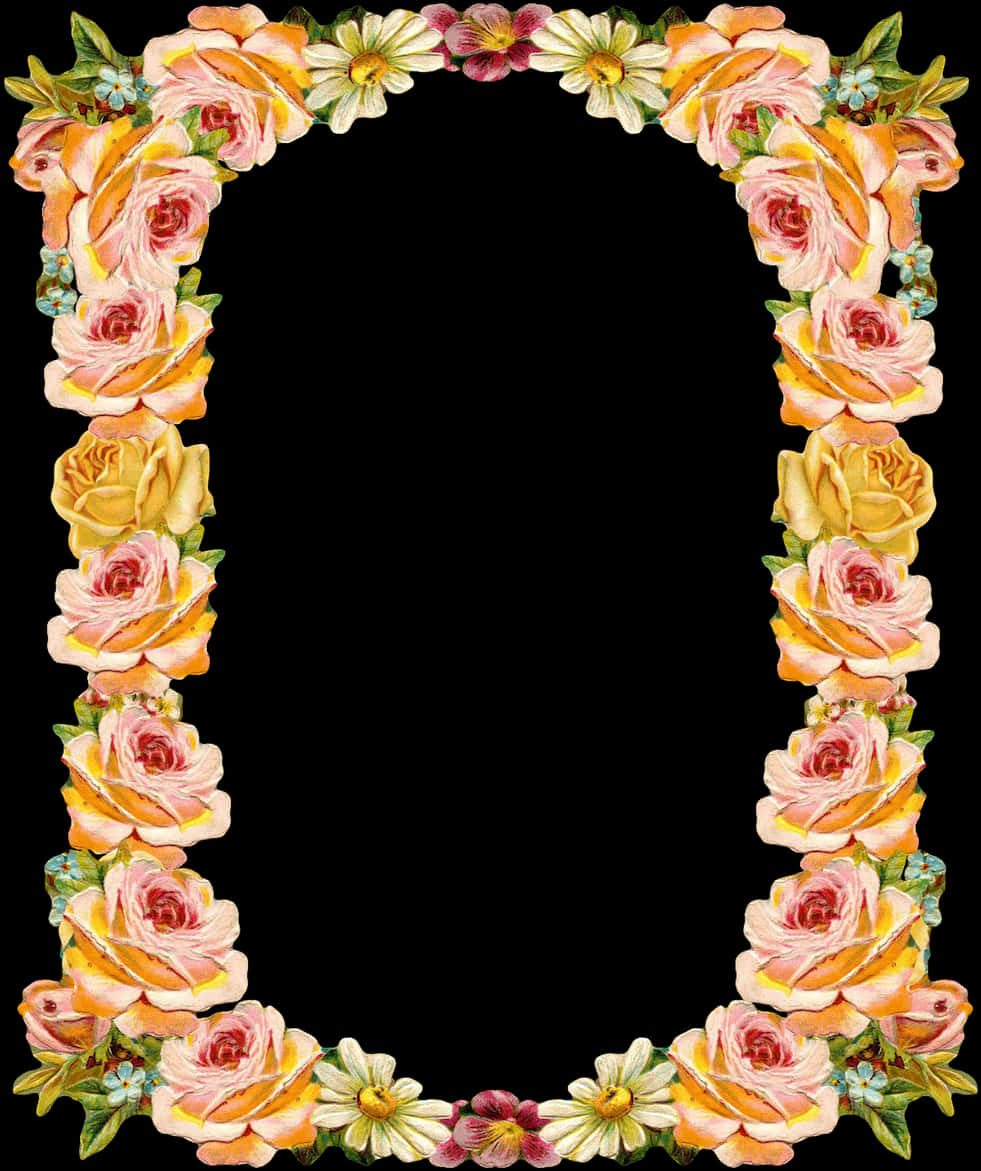 Floral Photo Frame Border SVG