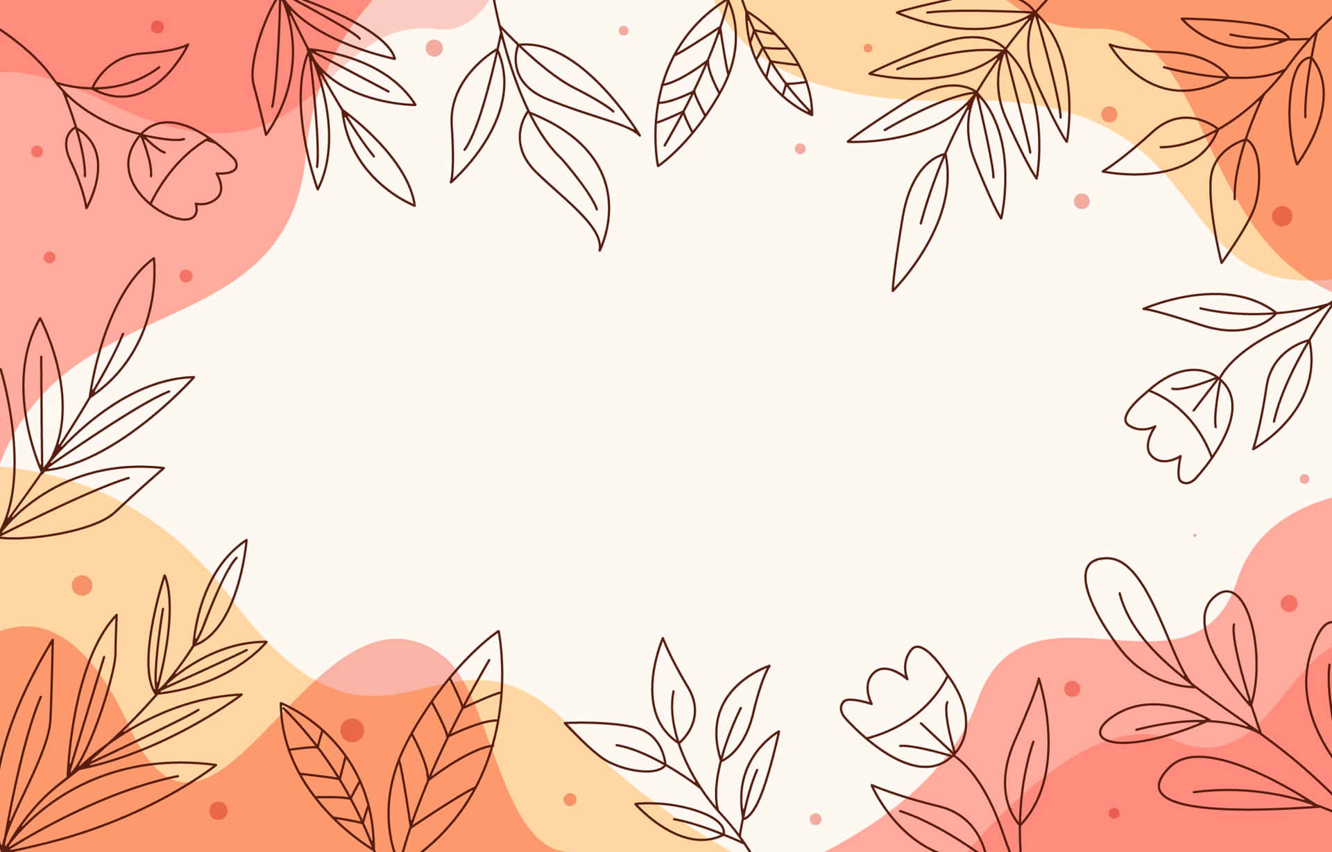 Einfarbenfroher Hintergrund Mit Blättern Und Blumen