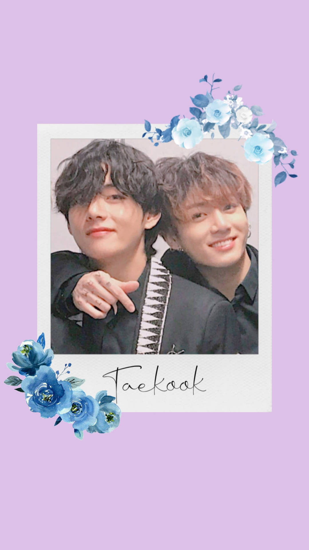 Floral Polaroid Taekook BTS Wallpaper