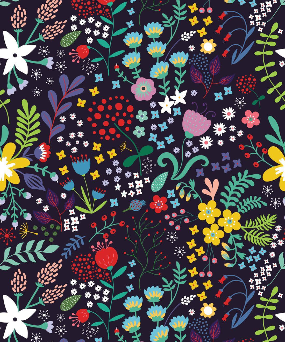 Colorful Floral Print Wallpaper Wallpaper
