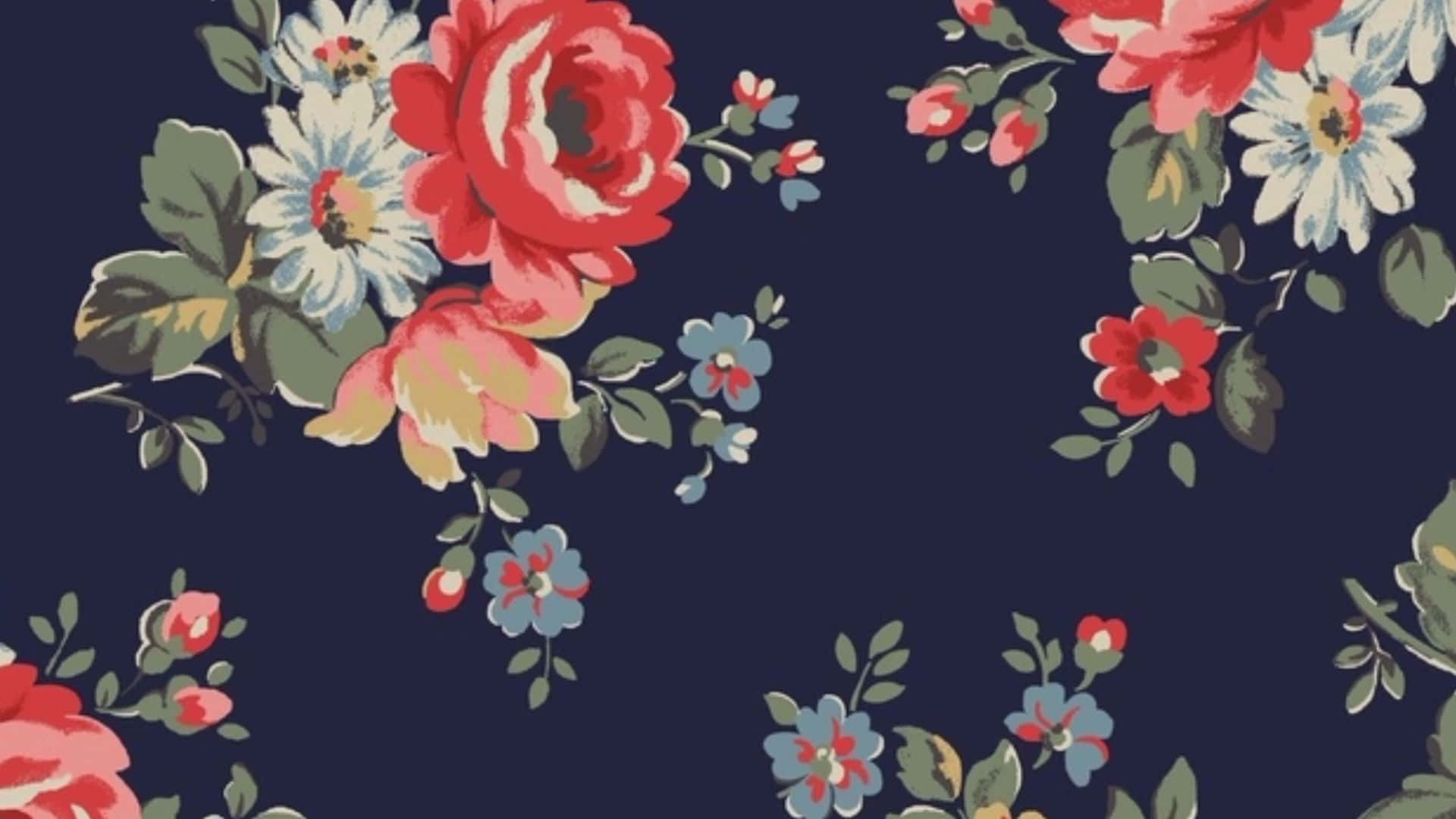 Vibrant and Colorful Floral Print Wallpaper Wallpaper