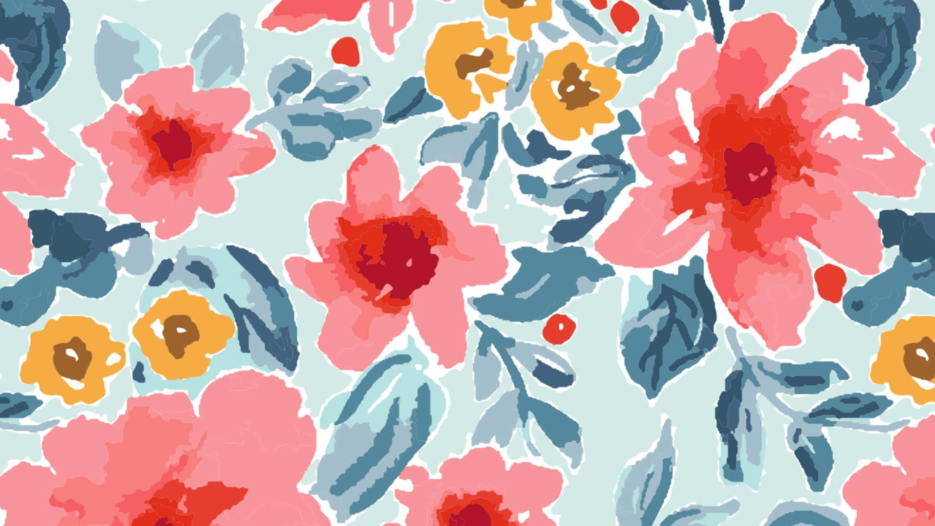Vibrant Floral Print Wallpaper Wallpaper