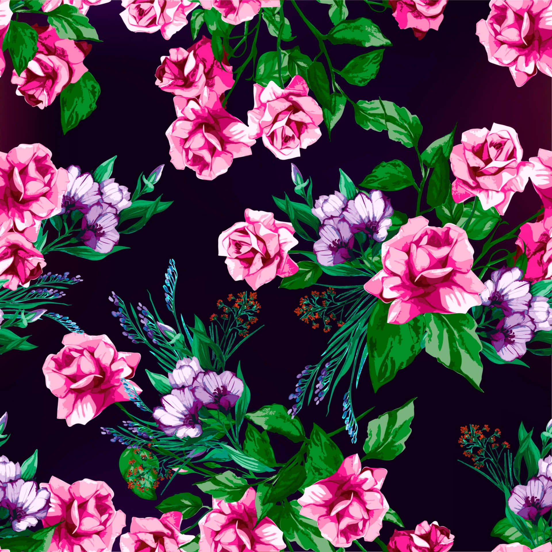 Elegant Floral Print Wallpaper Wallpaper
