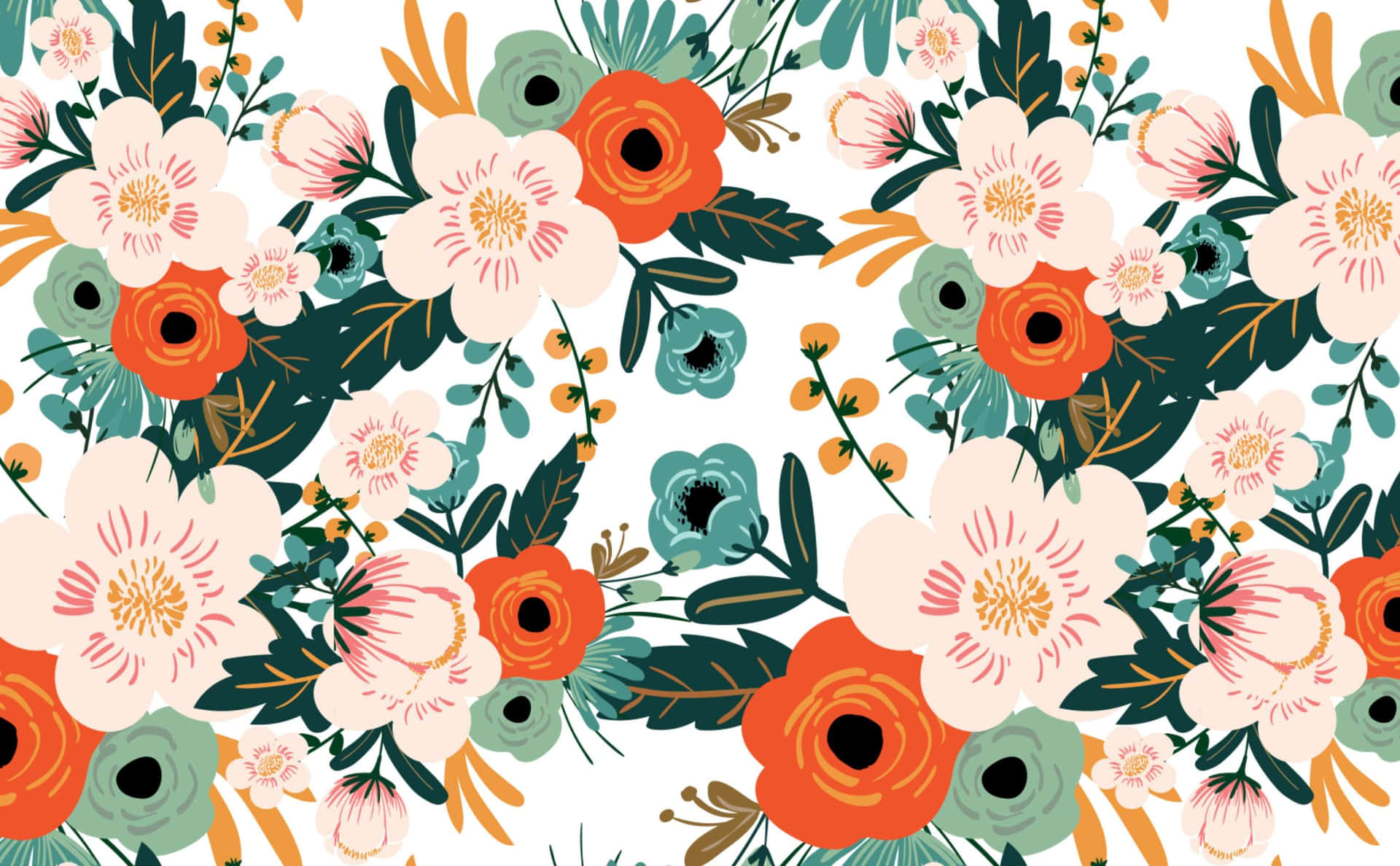 Elegant Floral Print Wallpaper Design Wallpaper