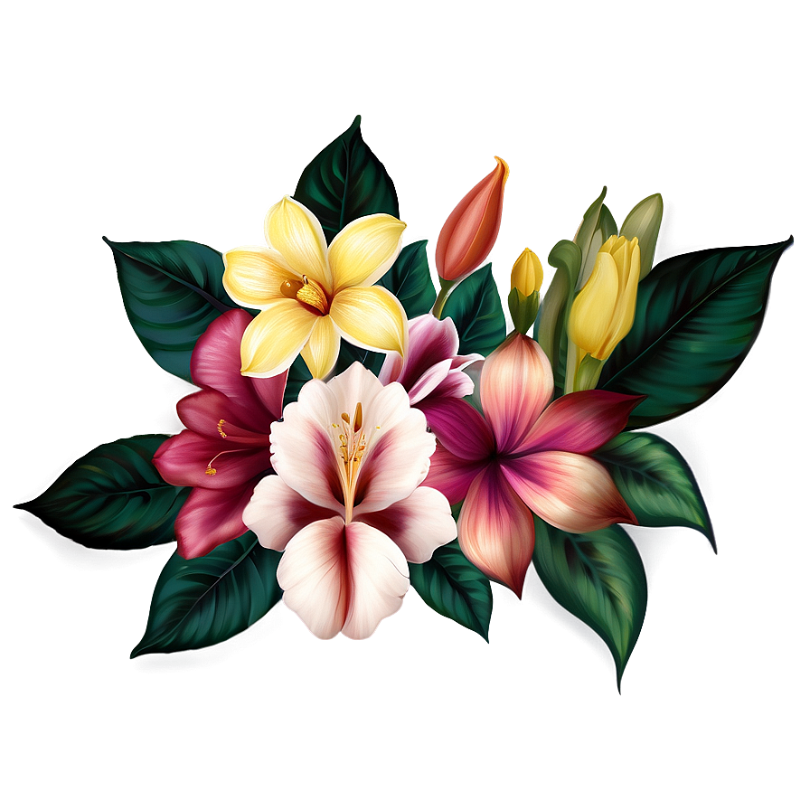 Floral Print Png Yaf PNG