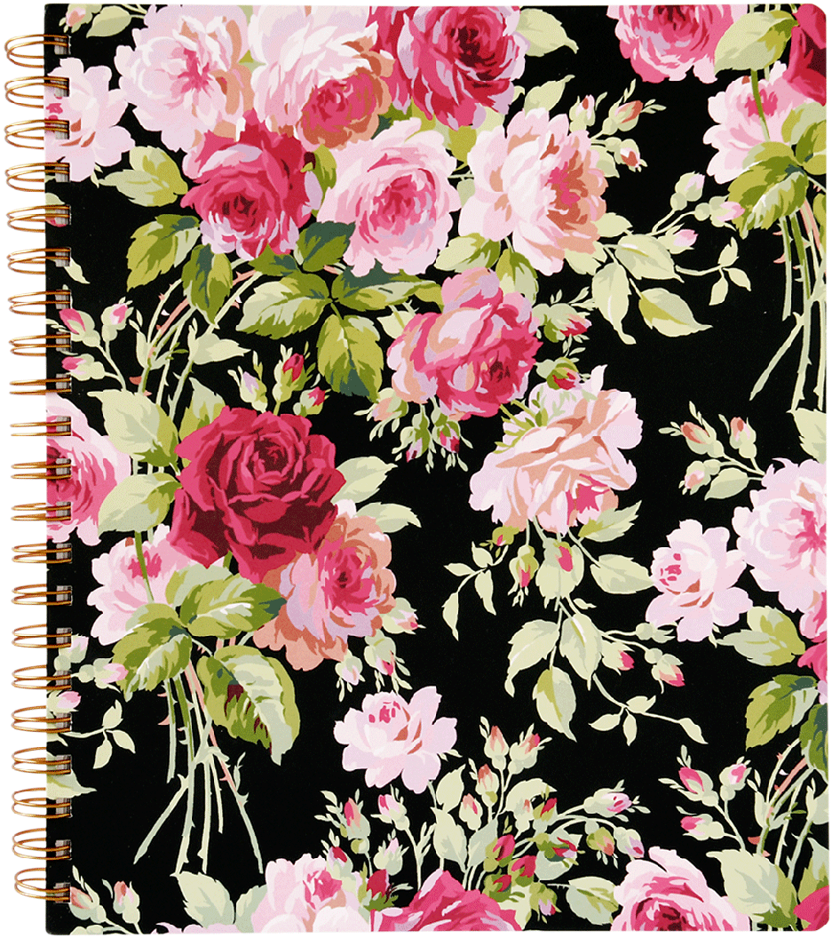 Floral Print Spiral Notebook PNG