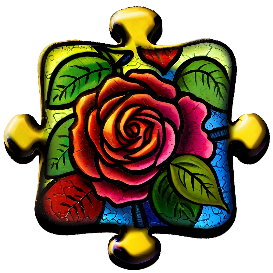 Floral Puzzle Pieces Png 06132024 PNG