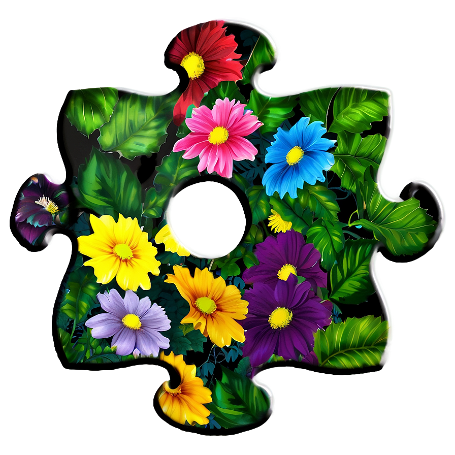 Floral Puzzle Pieces Png 88 PNG