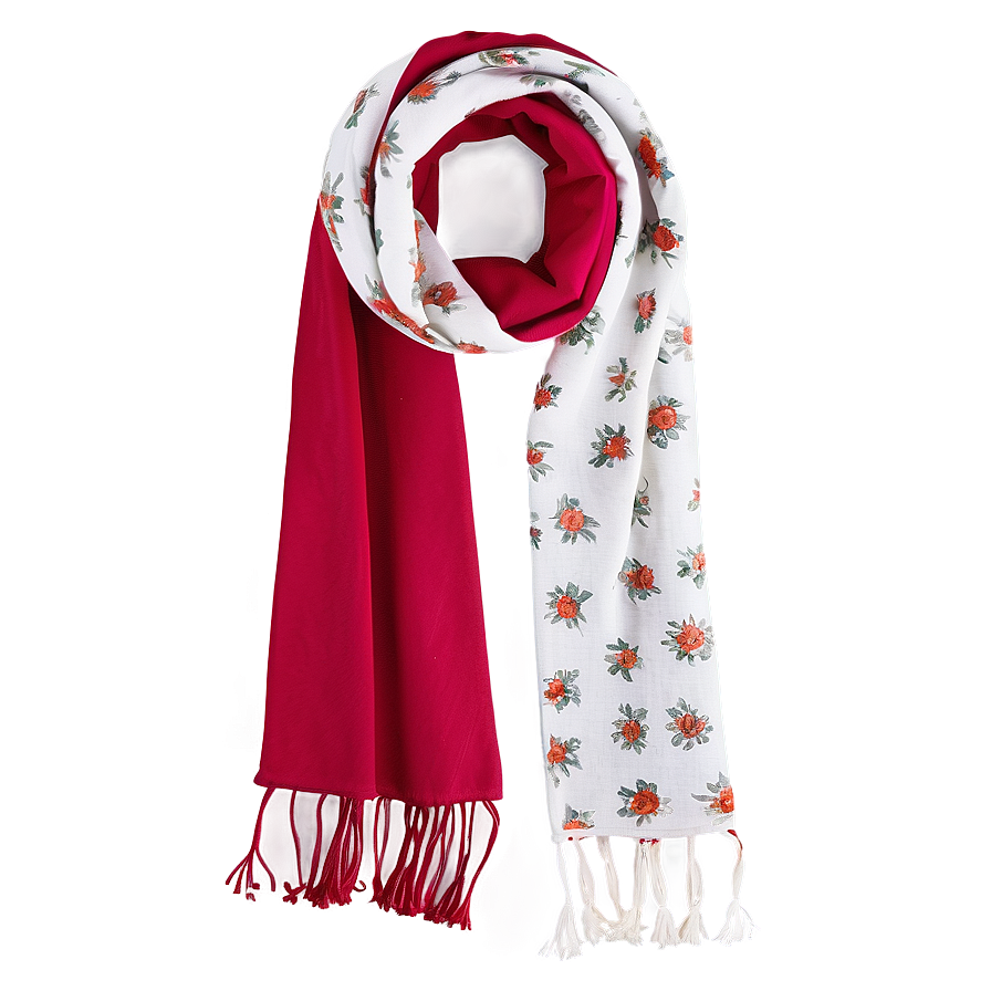 Floral Red Scarf Png Hji PNG