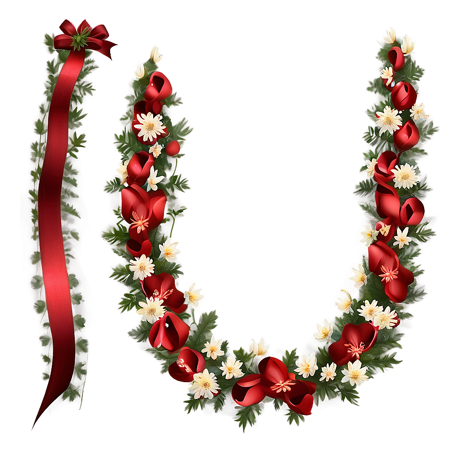 Floral Ribbon Garland Png Efa PNG