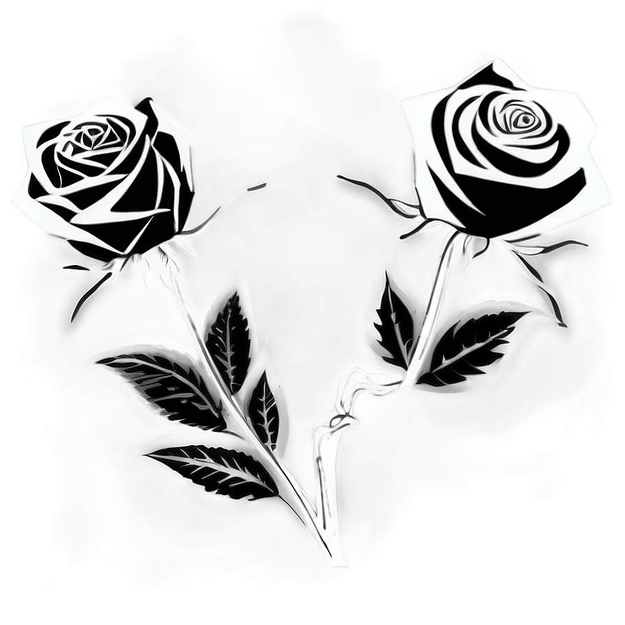 Floral Rose Black And White Png 06132024 PNG