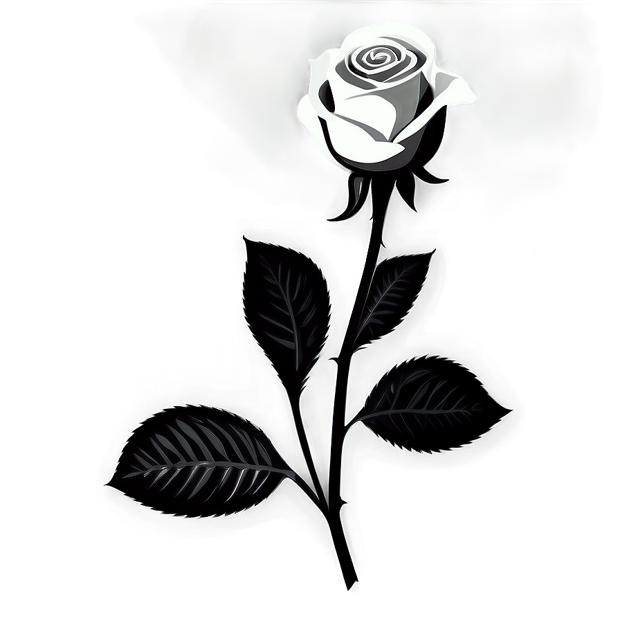 Floral Rose Black And White Png 83 PNG