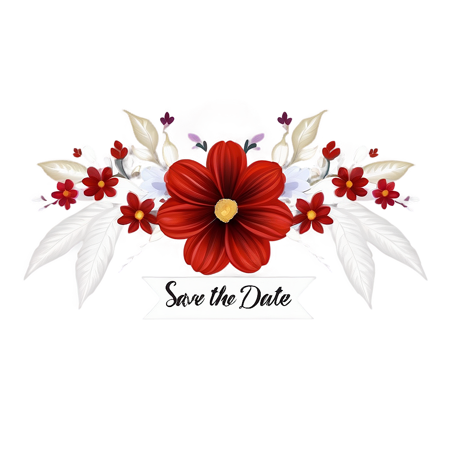 Floral Save The Date Png 88 PNG